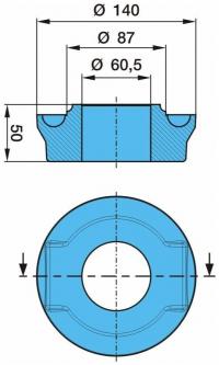 Втулка кронштейна балансира подвески прицепа Ø60,5/87/140x50 03.113.07.14.0