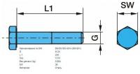 Болт BPW M24x230 SW 36 крепления амортизатора